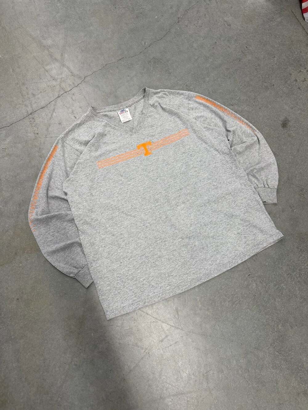 Vintage 90s Nike Tennessee Volunteers Heather Grey Long Sleeve T-Shirt Size XL